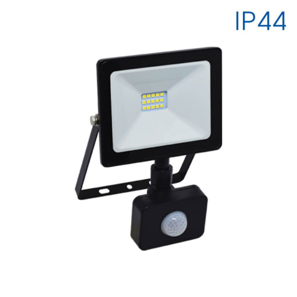 Proiector LED cu senzor, 10 W, 800 lm, 6400 K, IP44, negru, NYX Vivalux