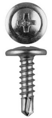 Surub cu burghiu cap plat 4.2x16 p/u metal 2mm. zincat '50buc' METRIC