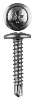 Surub cu burghiu cap plat 4.2x25 p/u metal 2mm. zincat '100buc' METRIC