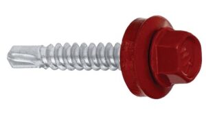 Surub pentru tigla metalica, autoforant cu saiba WF Wkret-met. Lemn/ Metal. Rosu RAL 3011. 4.8 x 19 mm. 250 buc.