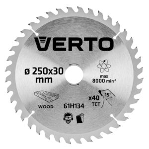 Disc ferastrau pe lemn. 250x30mm. 40 dinti. Verto.