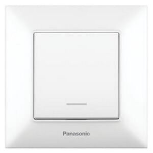 Intrerupator simplu cu indicator luminos Arkedia Slim Panasonic. Alb