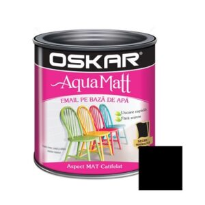 OSKAR Aqua Matt Email. 0.6L Negru minimalist. baza apa