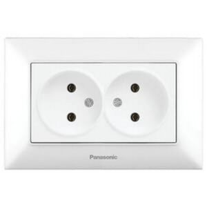 Priza dubla fara impamintare Arkedia Slim Panasonic. Alb