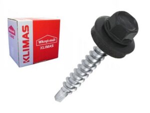 Surub pentru tigla metalica, autoforant cu saiba WF Wkret-met. Lemn/ Metal. Verde RAL 7016. 4.8 x 19 mm. 250 buc.