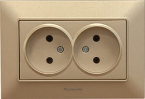 Priza dubla fara impamintare Arkedia Slim Panasonic. Bronz.
