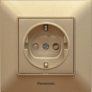 Priza cu impamintare si protectie pentru copii Arkedia Slim Panasonic. Bronz.