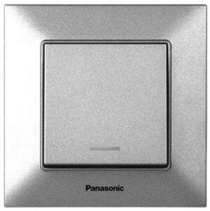 Intrerupator simplu cu indicator luminos Arkedia Slim Panasonic. Argint