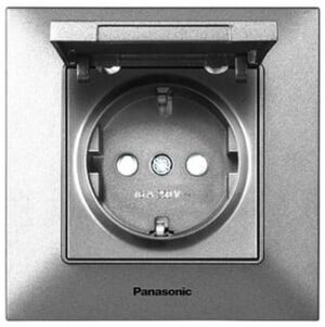 Priza cu impamintare, obturator protectie copii si capac Arkedia Slim Panasonic. Argint