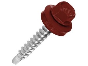 Surub pentru tigla metalica, autoforant cu saiba WFD Wkret-met. Metal. Caramiziu RAL8004. 4.8 x 25 mm. 250 buc.