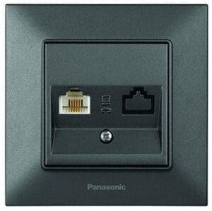 Priza telefonica ordinara ' RJ11 cat3 ' Arkedia Slim Panasonic. Fumuriu