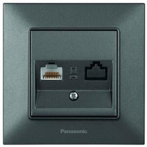 Priza de date ordinara ' RJ45 cat5e ' Arkedia Slim Panasonic. Fumuriu