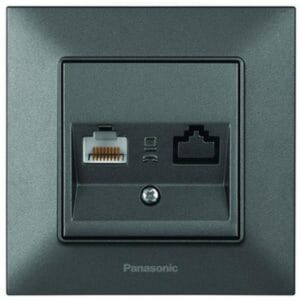 Priza de date ordinara 'RJ45 cat6' Arkedia Slim Panasonic. Fumuriu.