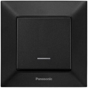 Intrerupator simplu cu indicator luminos, negru, Arkedia Slim Panasonic