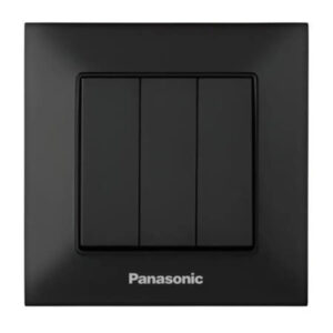 Intrerupator triplu, negru, Arkedia Slim Panasonic