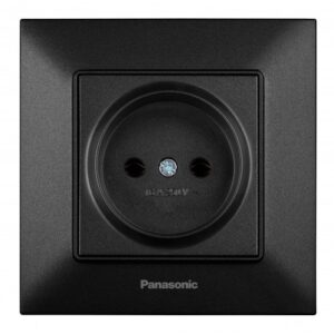 Priza simpla fara impamantare, 16A, negru, Arkedia Slim Panasonic