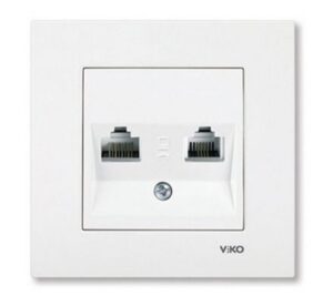 Priza de date - telefonica ' RJ45 cat5e - RJ11' Karre Viko by Panasonic. Alb