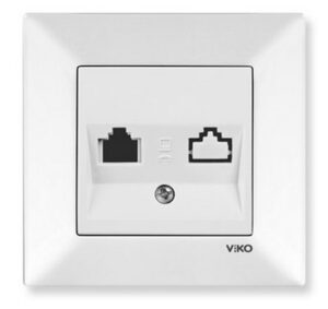 Priza telefonica ordinara ' RJ11' Meridian Viko by Panasonic. Alb