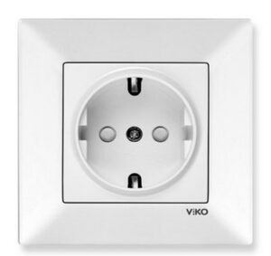 Priza cu impamintare si obturator protectie pentru copii Meridian Viko by Panasonic. Alb