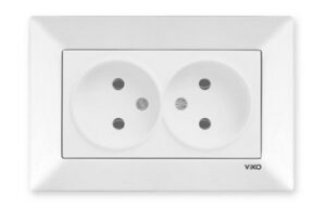 Priza dubla fara impamintare Meridian Viko by Panasonic. Alb. 16 A.
