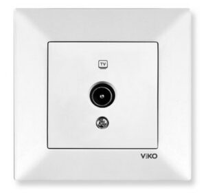 Priza TV de trecere Meridian Viko by Panasonic. Alb