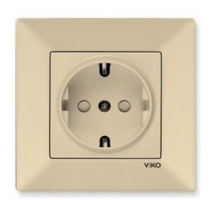 Priza cu impamintare si obturator protectie pentru copii Meridian Viko by Panasonic. Bej