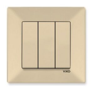 Intrerupator cu trei clape Meridian Viko by Panasonic. Bej