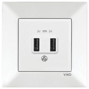 Meridian Priza USBx2. 5V-2A. alb