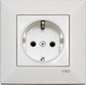 Priza cu impamintare Meridian Viko by Panasonic. conexiune cu surub. Alb
