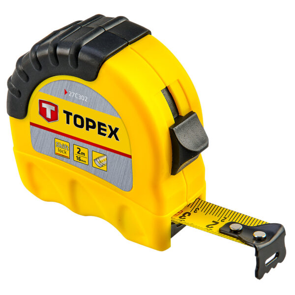Ruleta . uz casnic. Banda din otel. 2 m x 16 mm.Shiftlock '1cut-10buc' Topex