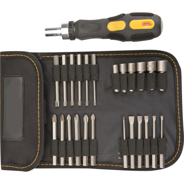 Set biti si capete tubulare cu suport capat Topex. 26 buc