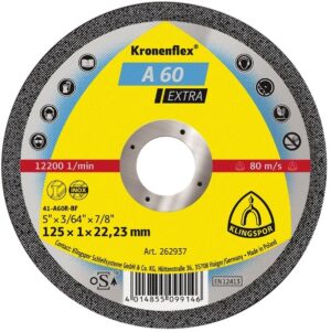 Disc debitare metal EXTRA A60 Klingspor. 125 x 1 x 22 mm.
