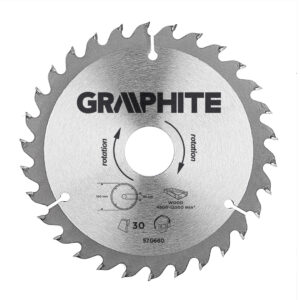Disc ferstrau pe lemn. 160 x 20mm. 30 dinti. Lame calitative 'TCT'. Graphite.