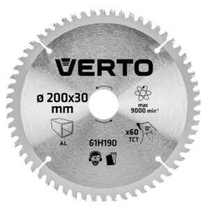 Disc ferstrau pe aluminiu. 200 x 30mm. 60 dinti. / Inel de reductie 25.4/20/16mm. 6600 tur/mi