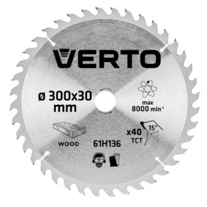 Disc ferastrau pe lemn. 300x30mm. 40 dinti. Verto.