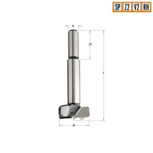 Burghiu tip oval SP pentru dopuri D x 35 L x 90 S x 10x30 CMT