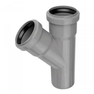 Ramificatie PP pentru canalizare Turplast-Bis. d 50 x 50 mm. 45 grade. Gri.