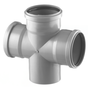 Cruce PP pentru canalizare Turplast-Bis. d 50 x 50 x 50 mm. 90 grade. Gri.