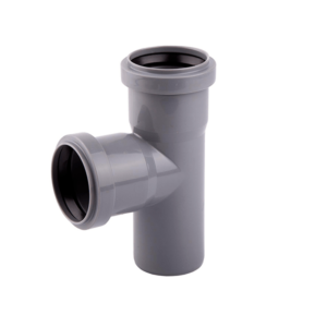 Ramificatie PP pentru canalizare Aquer. d 50 x 50 mm. 90 grade. Gri.